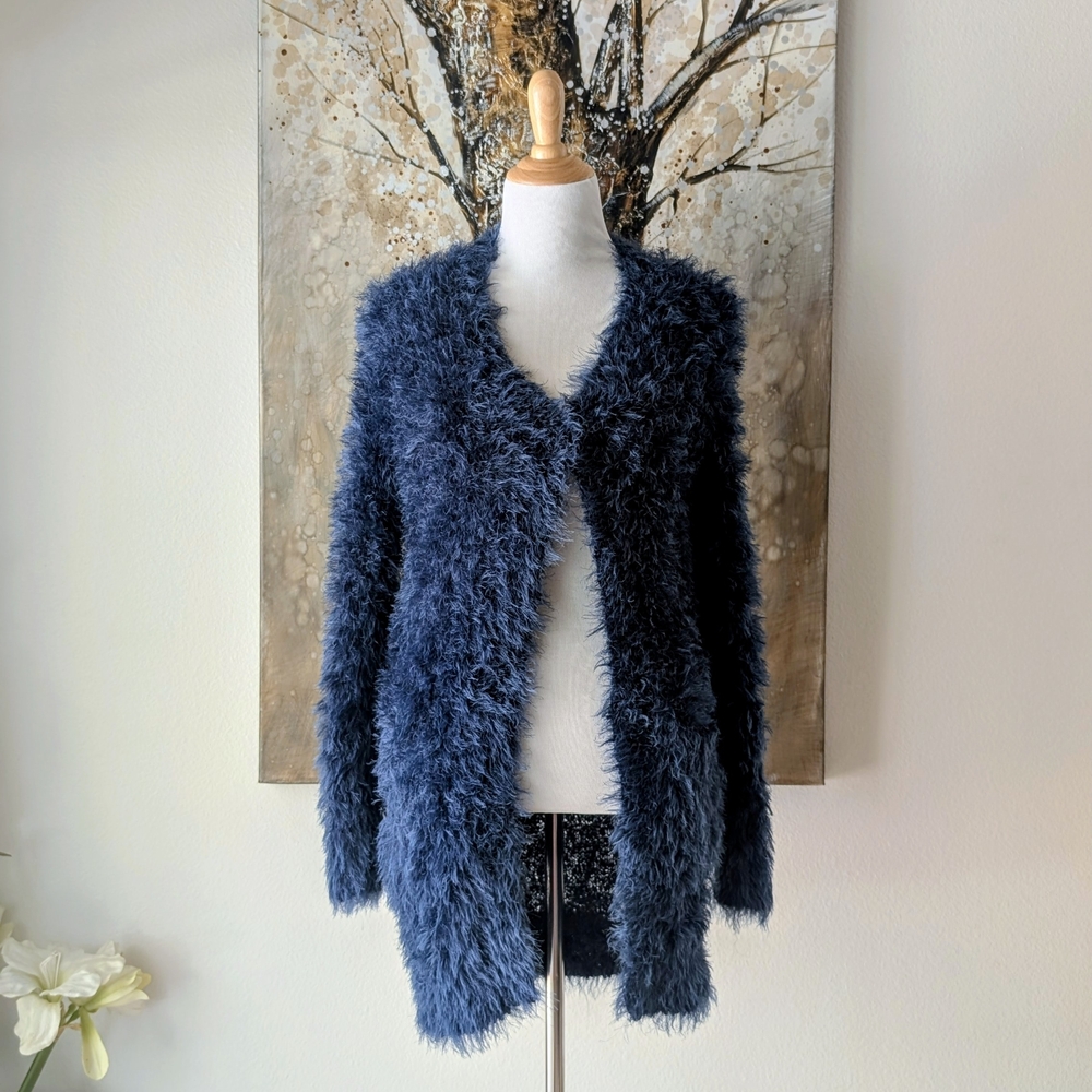 H&M Fuzzy Navy Blue Sweater